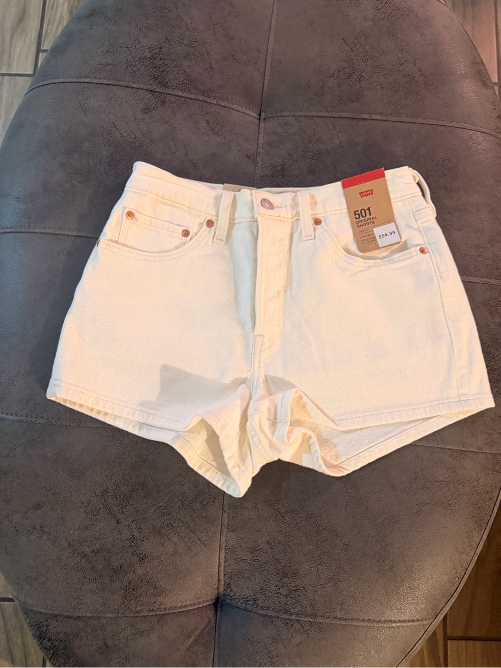 Levi's 501 Women's Cream High-Rise Denim Shorts